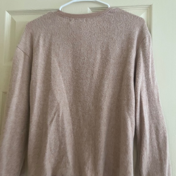 Eri and Ali fuzzy blush pink sweater with front tie - Picture 4 of 5
